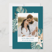 トロピカルフローラ結婚写真お礼 サンキューカード (正面)