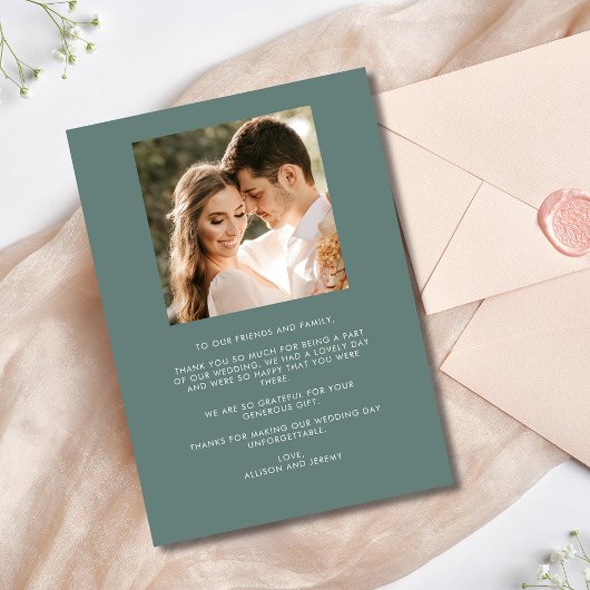 トロピカルフローラ結婚写真お礼 サンキューカード