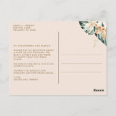 トロピカルフローラ結婚写真お礼 ポストカード (裏面)