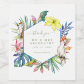 トロピカルフローラ結婚島の感謝結婚の言葉 ワインラベル (シングルラベル)