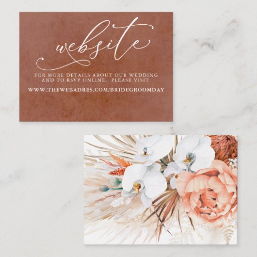 トロピカルフローラ結婚砂漠Webサイトカード 名刺 (正面/裏面)