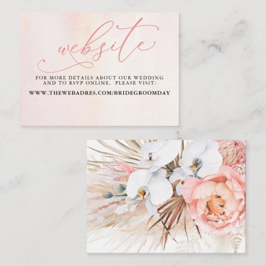 トロピカルフローラ結婚砂漠Webサイトカード 名刺 (正面/裏面)