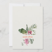 トロピカルフローラ花びら&プロセッコブライダルシャワー 招待状 (裏面)