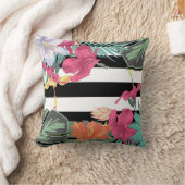 トロピカルフローラ葉フラワーズシックボタニカル クッション (ブランケット)