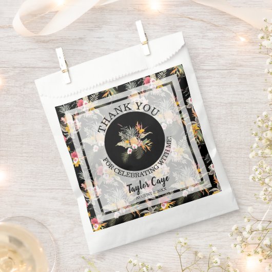 トロピカルフローラ誕生日ありがとう フェイバーバッグ (クリップ留めされた状態)