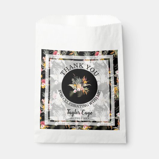 トロピカルフローラ誕生日ありがとう フェイバーバッグ (正面)