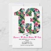 トロピカルフローラ13 13thバースデーパーティーへの招待 招待状 (正面)