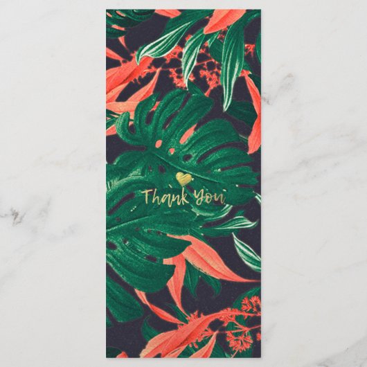 トロピカルフローラ&ゴールドフォイル結婚フレームズメニュー メニュー (裏面)