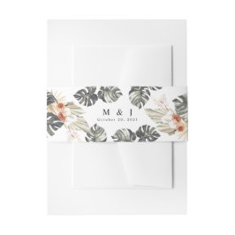 トロピカルフローラ&パームボヘミ結婚アン 招待状ベリーバンド