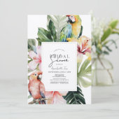 トロピカルフローラ&ボタニカルオウムブライダルシャワー 招待状 (スタンド正面)