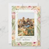 トロピカルフローラ&ボタニカルホリデーフォトカード 招待状 (正面)