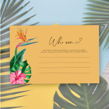 トロピカルフローラ – 私は誰ブライダルシャワーゲーム