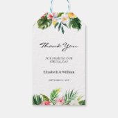 トロピカルフローラ&葉結婚式の引き出物サンキュー ギフトタグ (裏面)