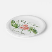 トロピカルブケ結婚ス ペーパープレート (アングル)