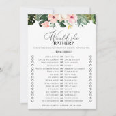 トロピカルブライダルシャワーは彼女はむしろゲームカード 招待状 (正面)