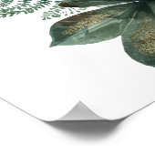 トロピカルブライダルシャワーウェルカムサイン | ジャングルグリーン ポスター (角)