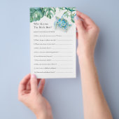 トロピカルブライダルシャワーゲームズ新婦を知っている チラシ (ハンドル)