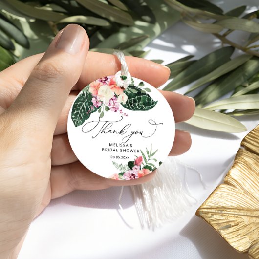 トロピカルブライダルシャワーサンキュー フェイバータグ