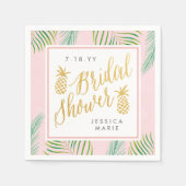 トロピカルブライダルシャワーパーソナライズされたナプキン スタンダードカクテルナプキン (正面)