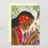 トロピカルブライダルシャワールアウ(ハワイ式宴会)パーティーティキ招待状 招待状 (正面/裏面)