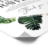 トロピカルブライダルシャワーワインラッフルゲームサイン ポスター (角)