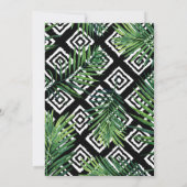 トロピカルブライダルシャワー招待パームフロント金ゴールド 招待状 (裏面)