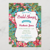 トロピカルブライダルシャワー招待ルアウ（ハワイ式宴会）フローラ 招待状 (正面/裏面)