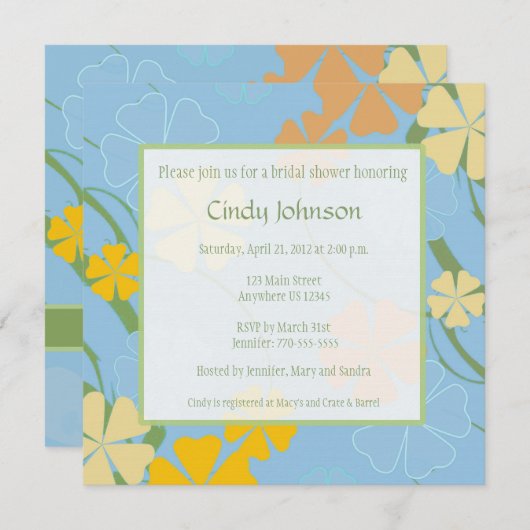 トロピカルブライダルシャワー招待-カスタム写真 招待状 (正面/裏面)