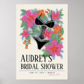 トロピカルブライダルランジェリーブライダルシャワーイベント標識 ポスター (正面)