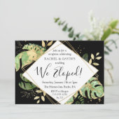 トロピカルブラックと金ゴールド我々エロプス披露宴 招待状 (スタンド正面)