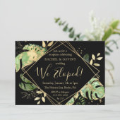 トロピカルブラックと金ゴールド我々エロプス披露宴 招待状 (スタンド正面)