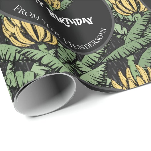 トロピカルブラックゴーバナナスハッピーバースデーバナナ ラッピングペーパー (ロールコーナー)