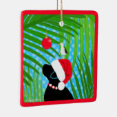 トロピカルブラックラボサンタドッグクリスマスオーナメント セラミックオーナメント (右)