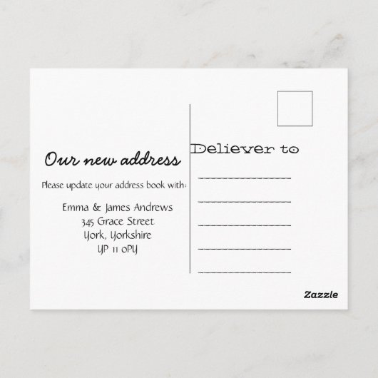 トロピカルブラック引っ越しましたの新しいアドレス ポストカード (裏面)