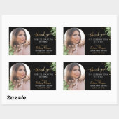 トロピカルブラック金ゴールドアーチグラード写真卒業 長方形シール (シート)