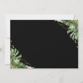 トロピカルブラック金ゴールドアーチ写真卒業 サンキューカード (裏面)