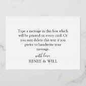 トロピカルブラック&金ゴールド幾何学的サンキューカード 箔招待状 (裏面)