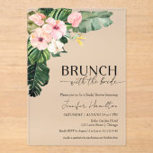 トロピカルブランチとブライドブライダルシャワー アクリル招待状 (正面)