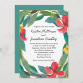 トロピカルブリスウォーターカラー結婚フローラ 招待状 (正面/裏面)