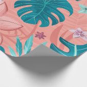 トロピカルブリスフローラ、パステル離れス&フラワー ラッピングペーパー (角)