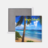 トロピカルブリテカリブのィッシュヴァージン諸島ビーチ マグネット (正面/裏面)