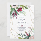 トロピカルブリーズカジュアル幾何結婚の 招待状 (正面)