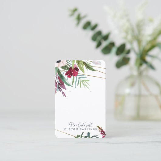 トロピカルブリーズジオメトリックイヤリングディスプレイカード 名刺 (スタンド正面)