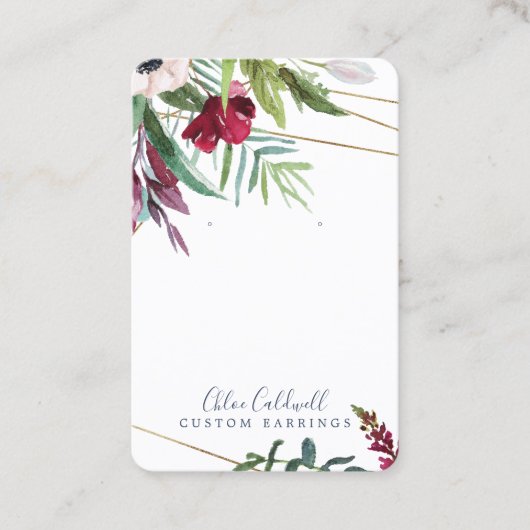 トロピカルブリーズジオメトリックイヤリングディスプレイカード 名刺 (正面)