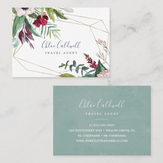 トロピカルブリーズジオメトリック名刺 名刺 (正面/裏面)