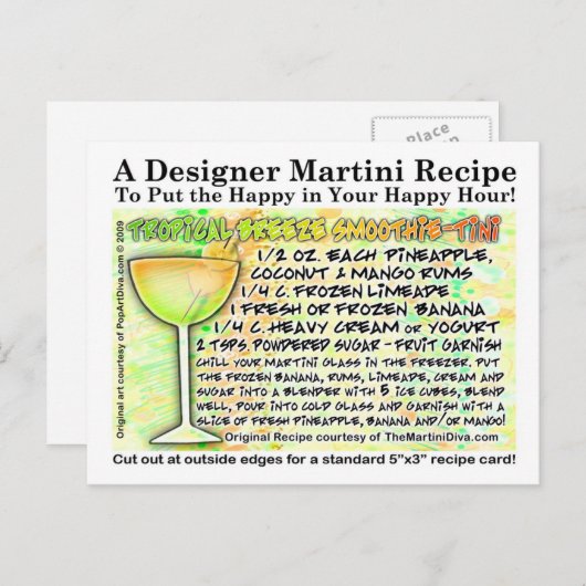 トロピカルブリーズスムージーMartiniレシピはがき ポストカード (正面/裏面)