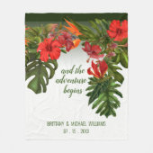 トロピカルブリーズフローラ結婚ズキュードルブランケット フリースブランケット (正面)