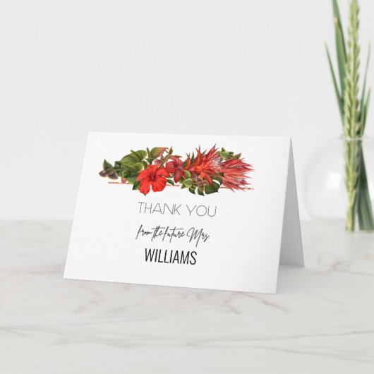 トロピカルブリーズボタニカルブライダルシャワーありがとう 招待状 (正面)