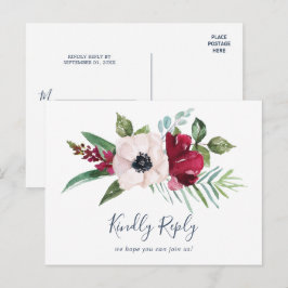 トロピカルブリーズメニュー選択RSVPポストカード インビテーションポストカード