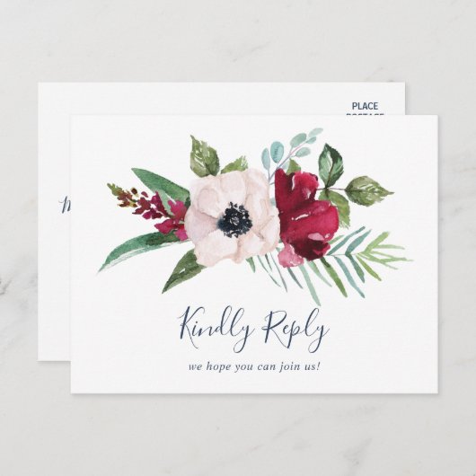 トロピカルブリーズメニュー選択RSVPポストカード インビテーションポストカード (正面/裏面)